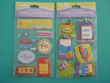 BIRTHDAY PARTY Dimensional Stickers 2 Sealed Packs Scrapbook Embellishments