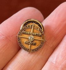 Antiguo prendedor de premio de presidentes de seguros de vida de personas con diamantes de oro de 10 quilates (383)