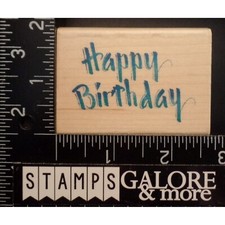 EK Success Image Tree Rubber Stamps IT148 BRUSH LETTER HAPPY BIRTHDAY WISHES T36