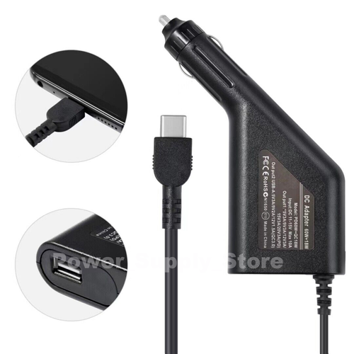 60W Type-C Car Charger Adapter For ASUS ZenBook 14 UX425EA UX390 UX390U UX490 - Afbeelding 2 van 4