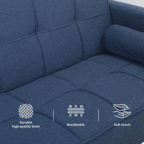 Convertible Sofa Bed 3 Seater Loveseat Recliner Lounge Adjustable Back Couches - Picture 6 of 10