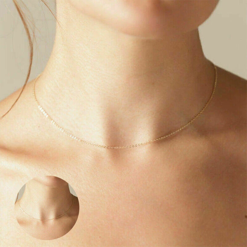 Simple dainty gold online necklace