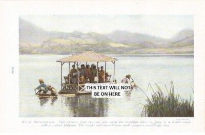 MALAY ARCHIPELAGO JAVA LAKES BOAT CRAFT DOUBLE CANOE c 1926 ILLUSTRATION PRINT