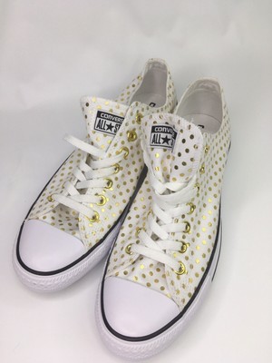 gold polka dot converse