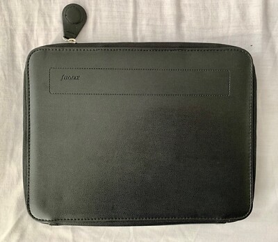 Schwarze Filofax A5 Dokumentenmappe mit Fächern, Kunstleder, schonend gebraucht