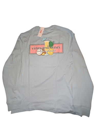 Vineyard Vines Men's Small Blue Long Sleeve Pina Colada Pocket Whale Shirt New - Picture 2 of 17