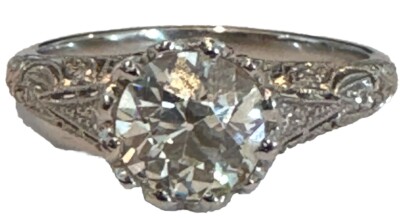 SOPHIA D PLATINUM 1.52 CT OLD EUROPEAN CUT DIAMOND ENGAGEMENT CTW RING SIZE 6.5