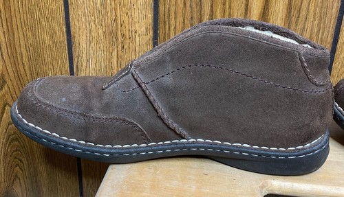 UGG schokobraune Herren-Slipper mit hohem Schlitz und Gummisohle Größe 10 - Bild 3 von 10