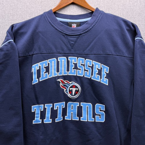Felpa girocollo Tennessee Titans logo grafico NFL abbigliamento squadra uomo L blu navy - Foto 2 di 10