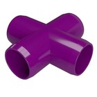 3/4" Cross PVC Fitting, Purple (8-PK) FORMUFIT Furniture Grade, Made in USA