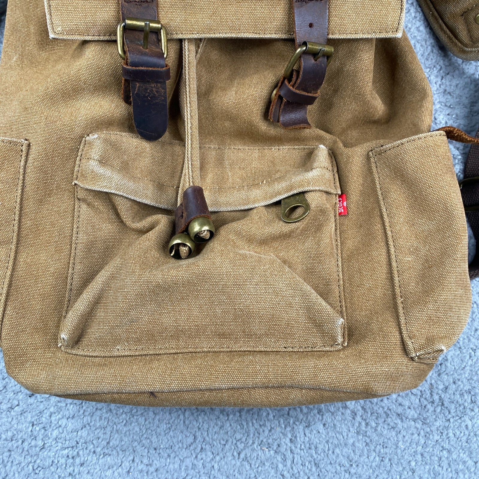 Augur Strauss Backpack Brown Adjustable Canvas 14… - image 4