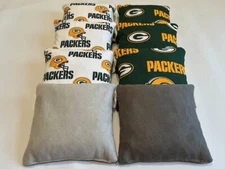GREEN BAY PACKERS CORNHOLE BEAN BAGS - SET OF 8 stick and slick BAG TOSS GAME 