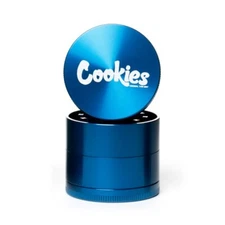 Medium 4 Piece Cookies Gloss Herb Grinders by Santa Cruz Shredder-Blue