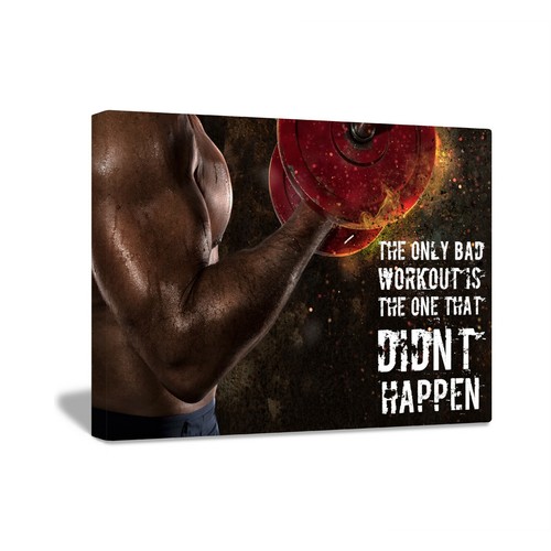 Gym A Kunstwerk Training Workout Motivation Zitat Körper Fitness Wandposter Leinwand - Bild 2 von 12