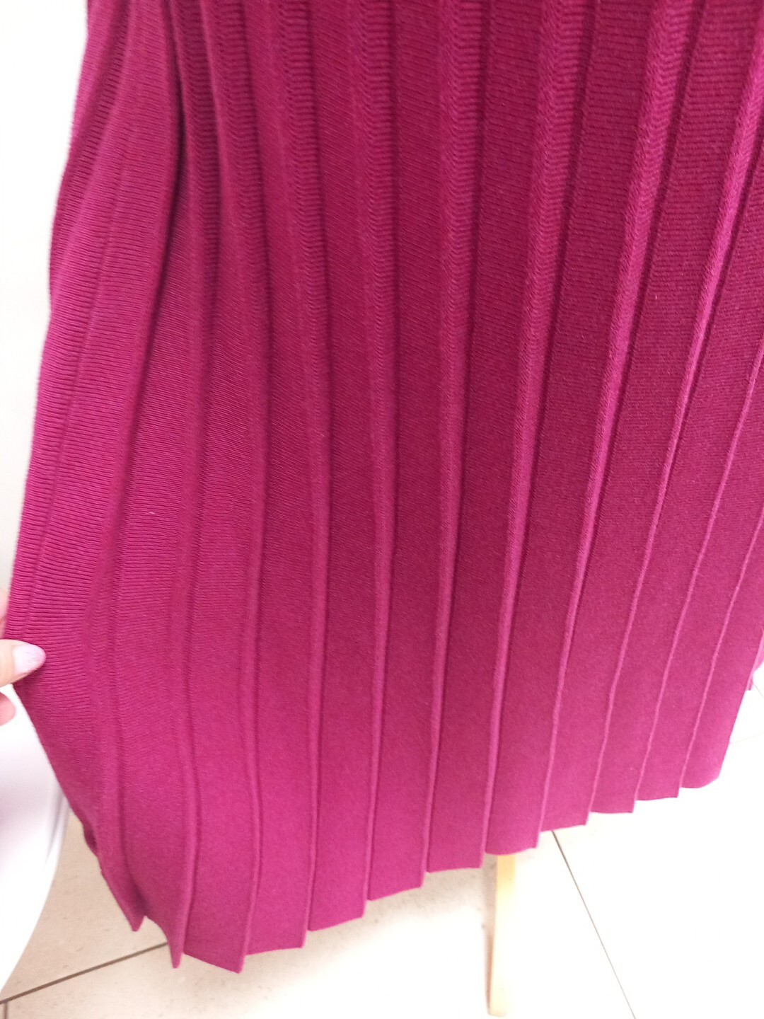 MARBLE 100 Cotton Wine Knitted Pleated Skirt Size 14 or 16 BNWT A/W23