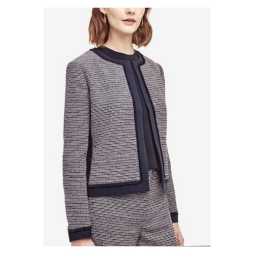 Ann Taylor Blue Tweed Cropped 