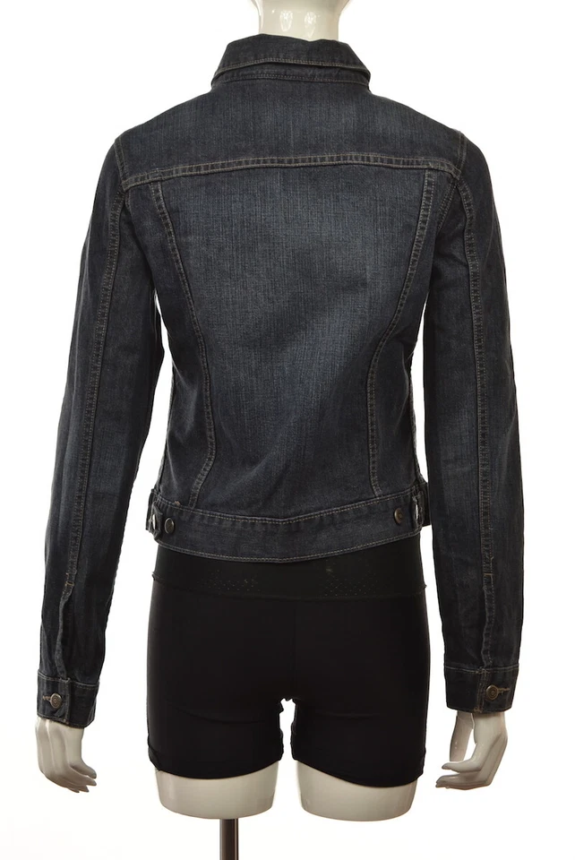 Chaqueta halógena para mujer talla M azul lavado medio manga larga algodón abrigo vaquero  Foto 2 de 4