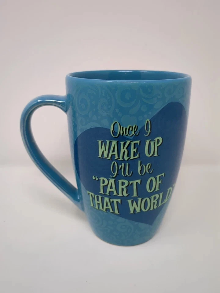Taza de café de 5 "Once I Wake Up" azul Sirenita Ariel de los parques de Disney 1988 Foto 2 de 4