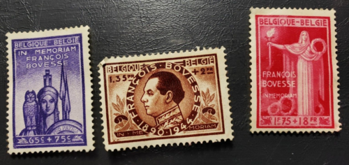 Stamp Europe Belgium 1946 In Memorium Francois Bovess - set of 3 - Picture 1 of 2