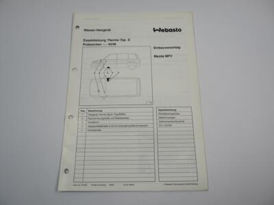 Mazda MPV Van Einbauanleitung Webasto Thermo Top S BW50  Heizung