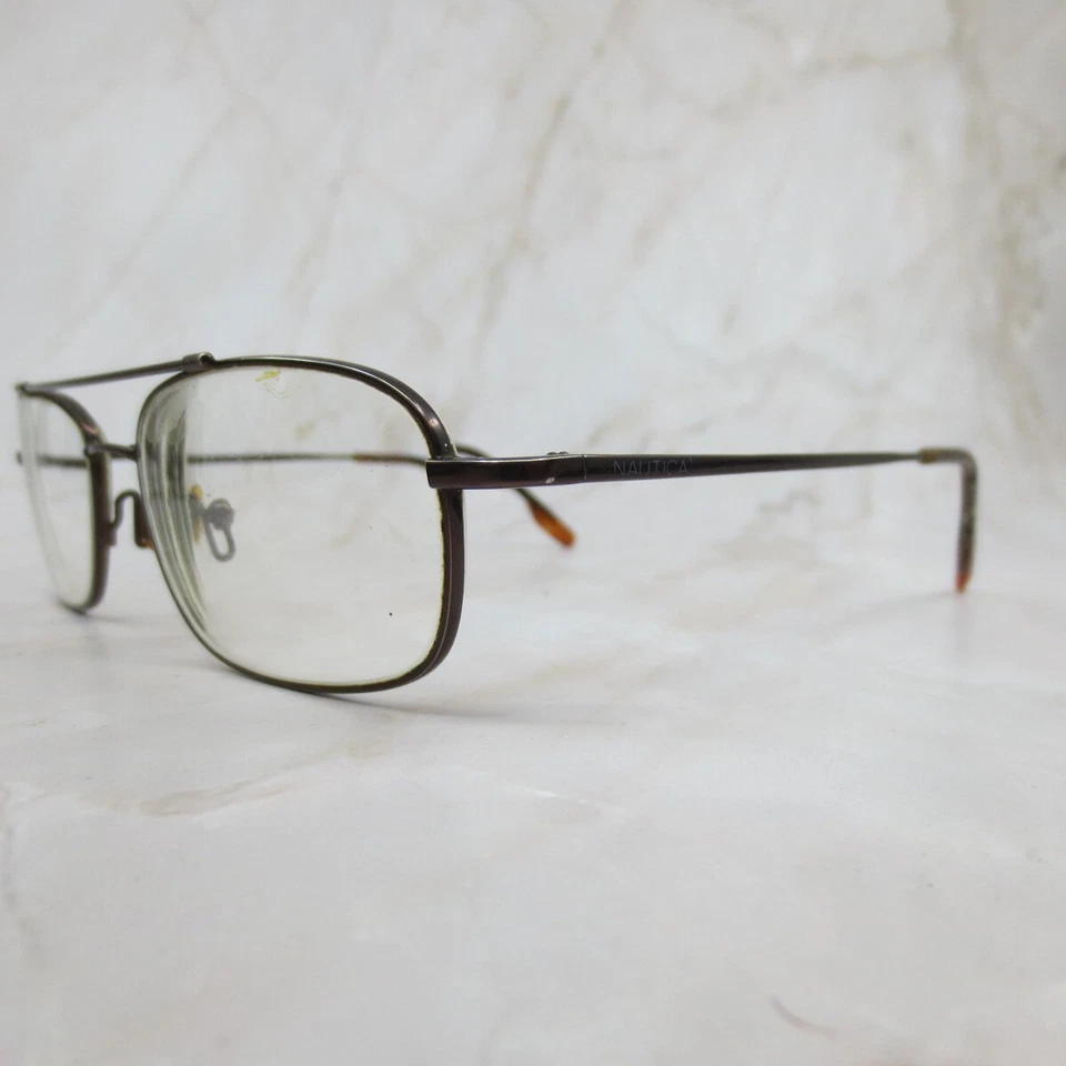 Nautica Brille Brillengestell N2007 003 Herren Braun Metall Piloten Vollrand 54-17-140 - Bild 2 von 4