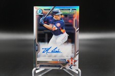 PEDRO LEON 2021 Bowman Chrome Prospect Refractor AUTO #'d 263/499 RC ASTROS