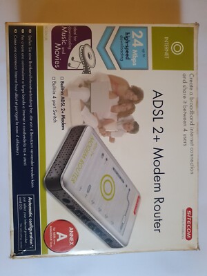 Modem Router SITECOM WL-174 54g Turbo 4 Ports ADSL 2 - 54Mbit/S 802.11b/G