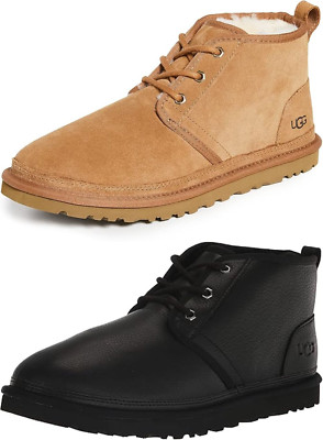 UGG Men's Neumel Boots Leather Sheep Fur Wool Lace up Shoes