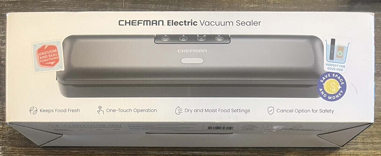 Chefman Vacuum Sealer Machine Seal a Meal Food Saver System RJ45-VS