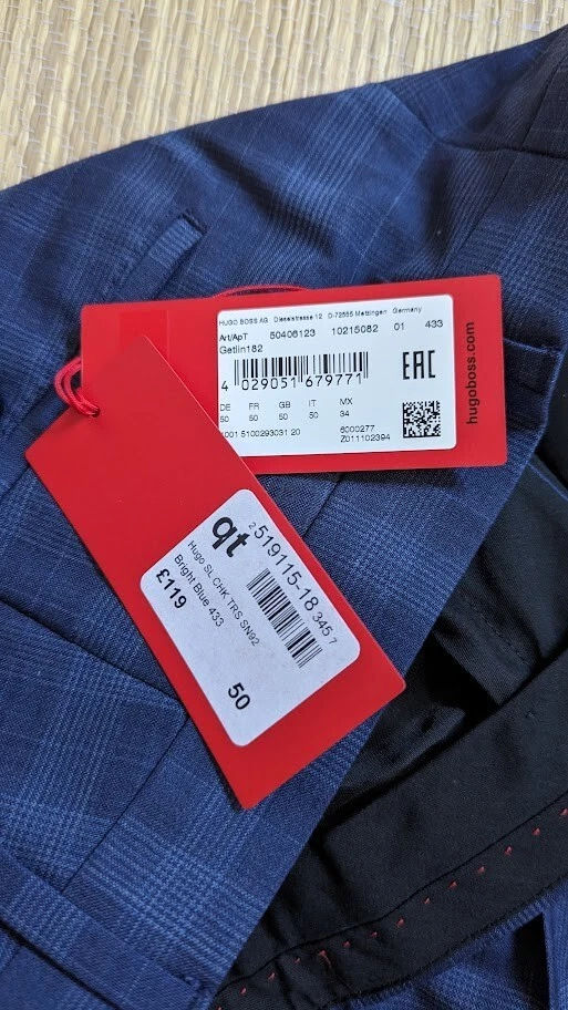 Hugo boss check trousers outlet