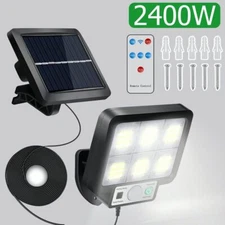 2400W LED Solar Street Wall Light Commercial Motion Sensor Outdoor Garden Lamp