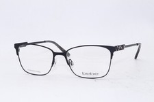 NEW BEBE BB 5155 001 JET BLACK GUNMETAL AUTHENTIC FRAMES EYEGLASSES 53-16