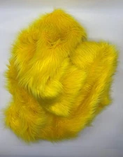 Yellow Mohair Shaggy Faux Fur Fabric By The Yard ( Long Pile ) 60" Wide