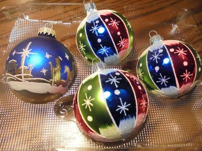 Vtg Glass Glitter Nativity Round Ornaments Hobby Lobby 2007 (In Original Box) 91 | eBay