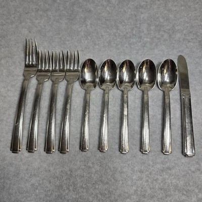 Oneida ETAGE 10 Piece Mixed Lot Stainless Steel Flatware Glossy