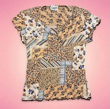 Y2K Mermaid Core vintage Clio top with multiple patterns