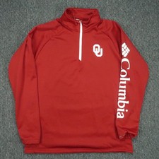 Oklahoma Sooners Pullover Mens Large Red Quarter Zip Performance Columbia PFG