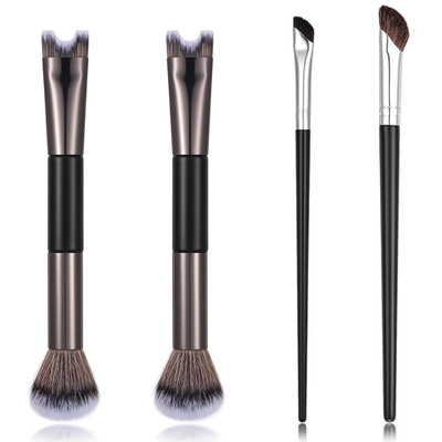 4Pcs Contour Nose Brush, Professional Face Sculpting Brushes, 2-In-1 Nose Contou