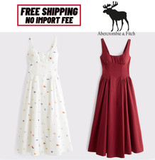 SALE! Abercrombie Women's 100% Cotton A&F Bra-Free Dylan Midi Dress, No Import F