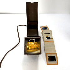 Vintage Fodeco Model 105 Lighted Slide Viewer Working w/ 1950s Color Slides Lot