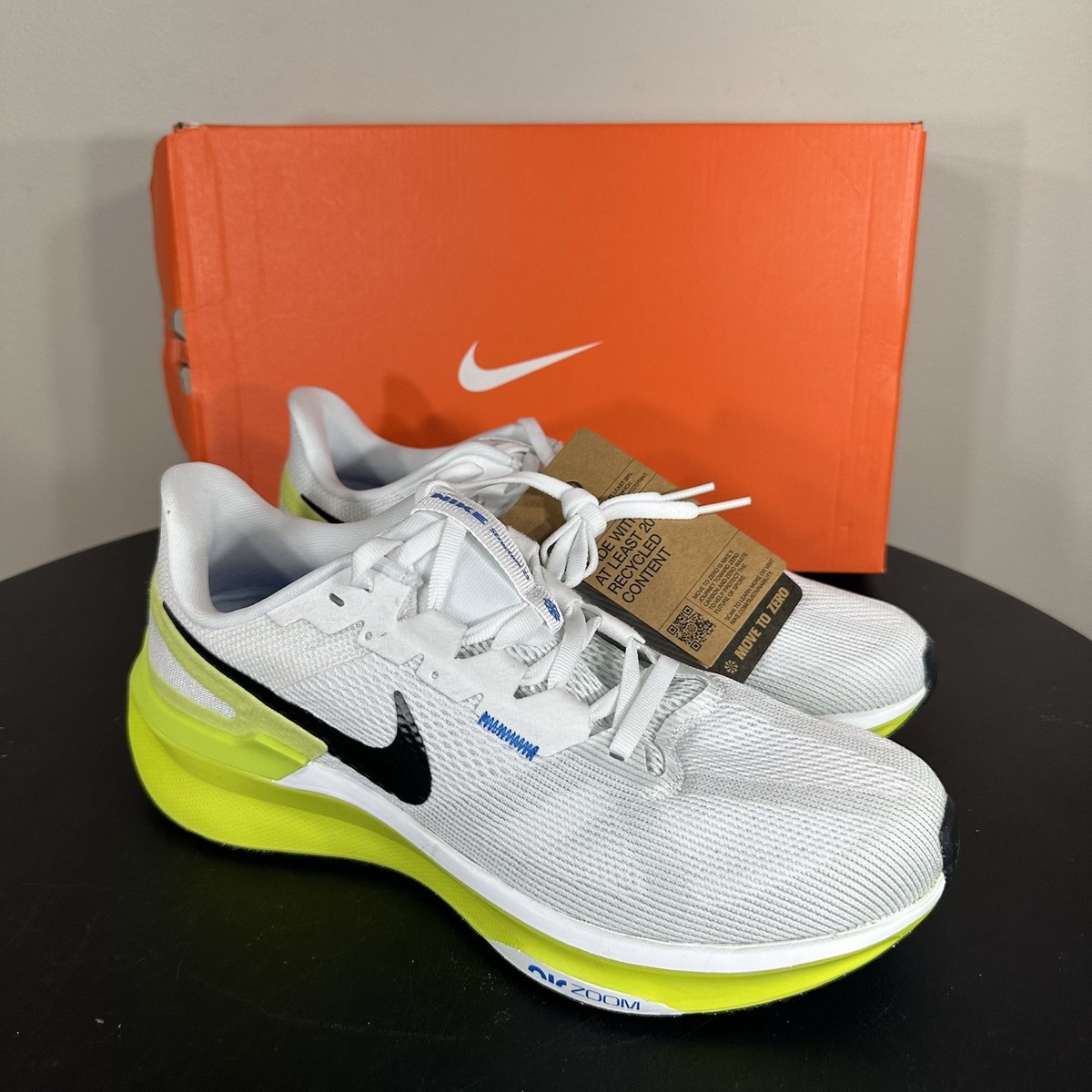 Mens Size 7 Nike Air Zoom Structure 25 White Cyber Black  display picture 1