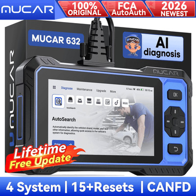 MUCAR 632 Car Bidirectional Scanner 4-Systems Full OBD2 Diagnostic Tool 15+Reset