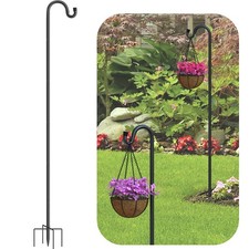 233CM Shepherd Crook Hook Bird Feeder Pole Garden Hanging Plants Basket Hangers