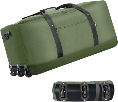 120L Foldable Rolling Duffel Bag with 3 Wheels, Light Weight Travel Duffel Bag w