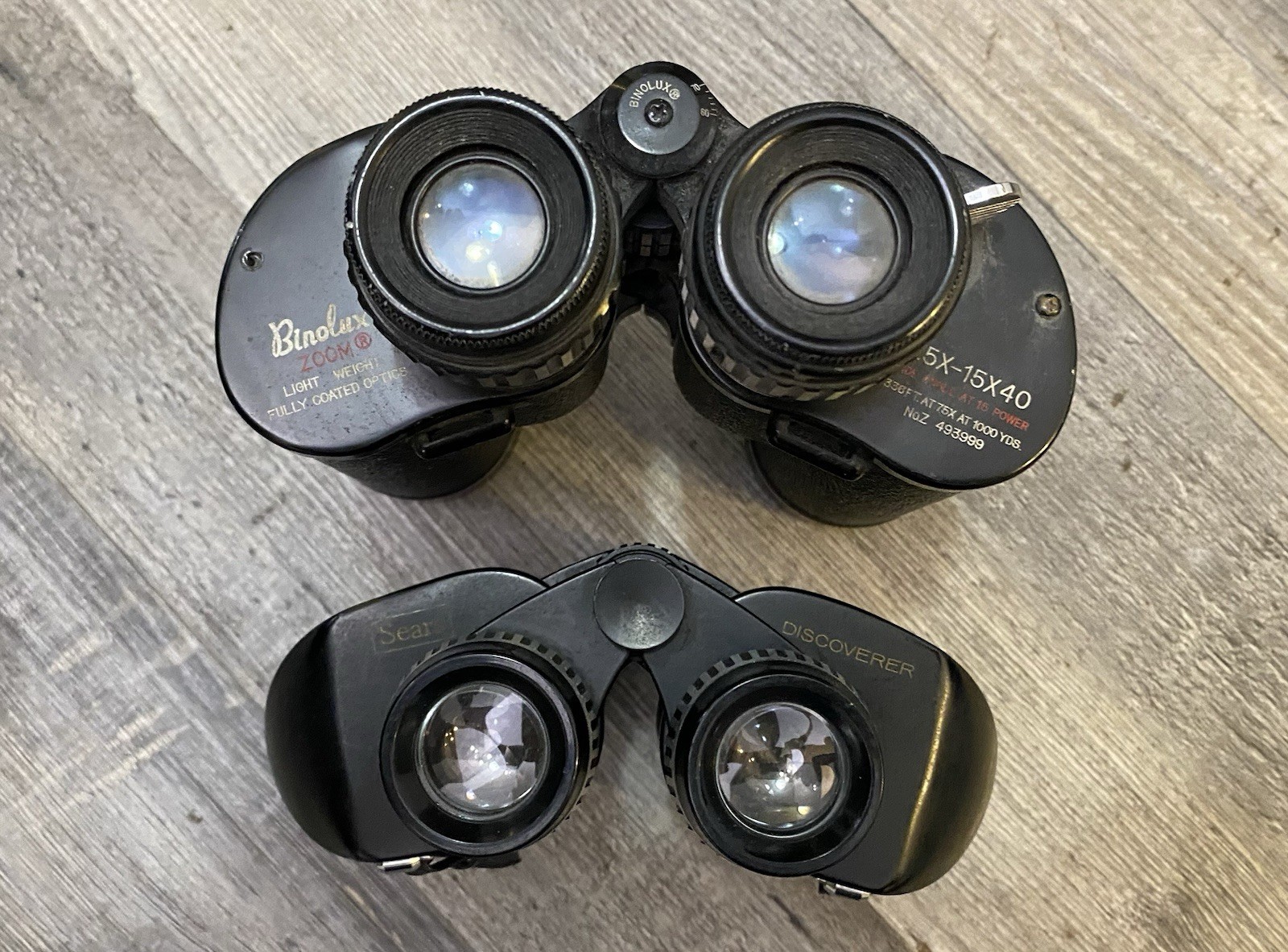 Vintage Binoculars Lot Japan 7x35 Wide Angle Discoverer Amber Optics