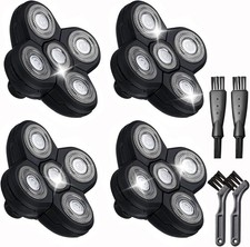 4 Pack Head Shaver Replacement Blades, 5 Blades Black