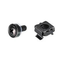 Cage Mounting Rack Nuts M5x10mm Iron Zinc Plated, Black 10 Set