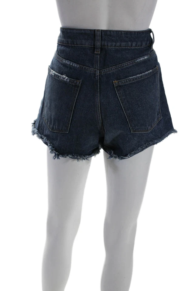 Женская хлопковая джинсовая ткань с высоким подъемом короткие синие размер 27 выбранная без ценности - Изображение 3 из 4