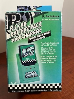 Vintage RadioShack 23-351 R/C Car Battery Pack & Charger 6.0V Ni-Cd New NOS