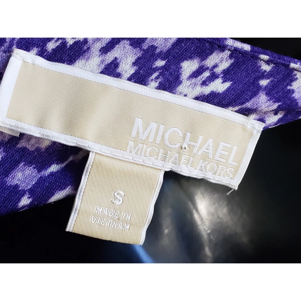 Michael Kors Sheath Dress Womens Small Purple Polyester Round Neck Back Zip - Image 3 of 4